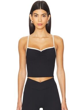 437 ballet tank black and crème